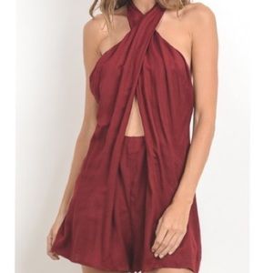 Burgundy Romper
